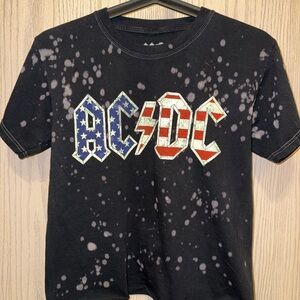 AC/DC Women’s Black and White Splatter Tee